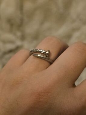 Silver Nail Ring Size 9
